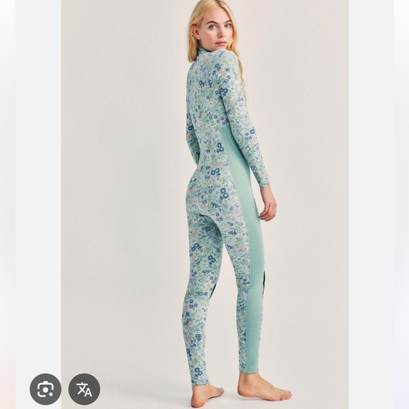 LoveShackFancy X Hurley Women's Blue Floral Full Wetsuit size XS - Picture 4 of 8